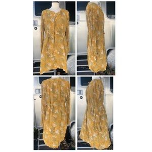 Ann Taylor LOFT Yellow Long Sleve Dress NWOT
